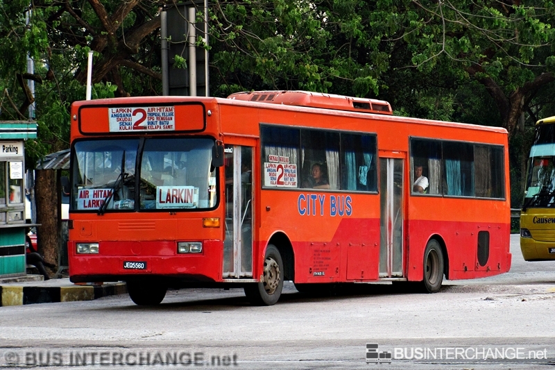 A Mercedes-Benz OH1318 (JEQ5560) operating on City Bus bus service 2