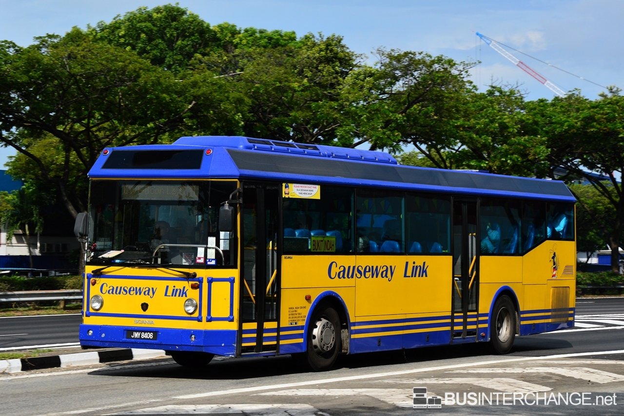 A Scania K310IB (JMY8406) operating on Causeway Link bus service CW6