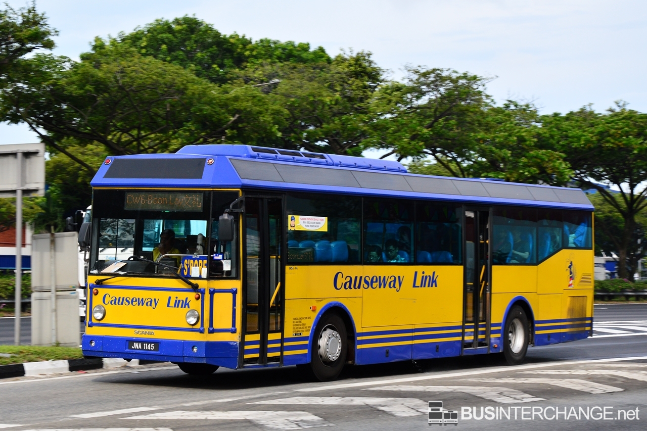A Scania K310IB (JNA1145) operating on Causeway Link bus service CW6