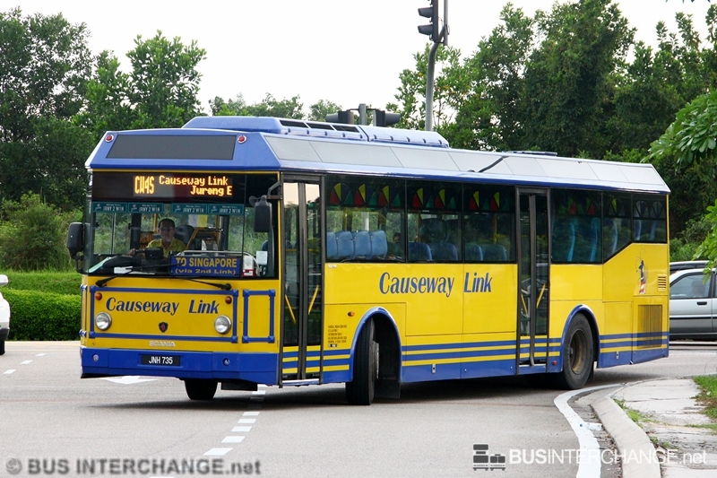A Scania K310IB (JNH 735) operating on Causeway Link bus service CW4S