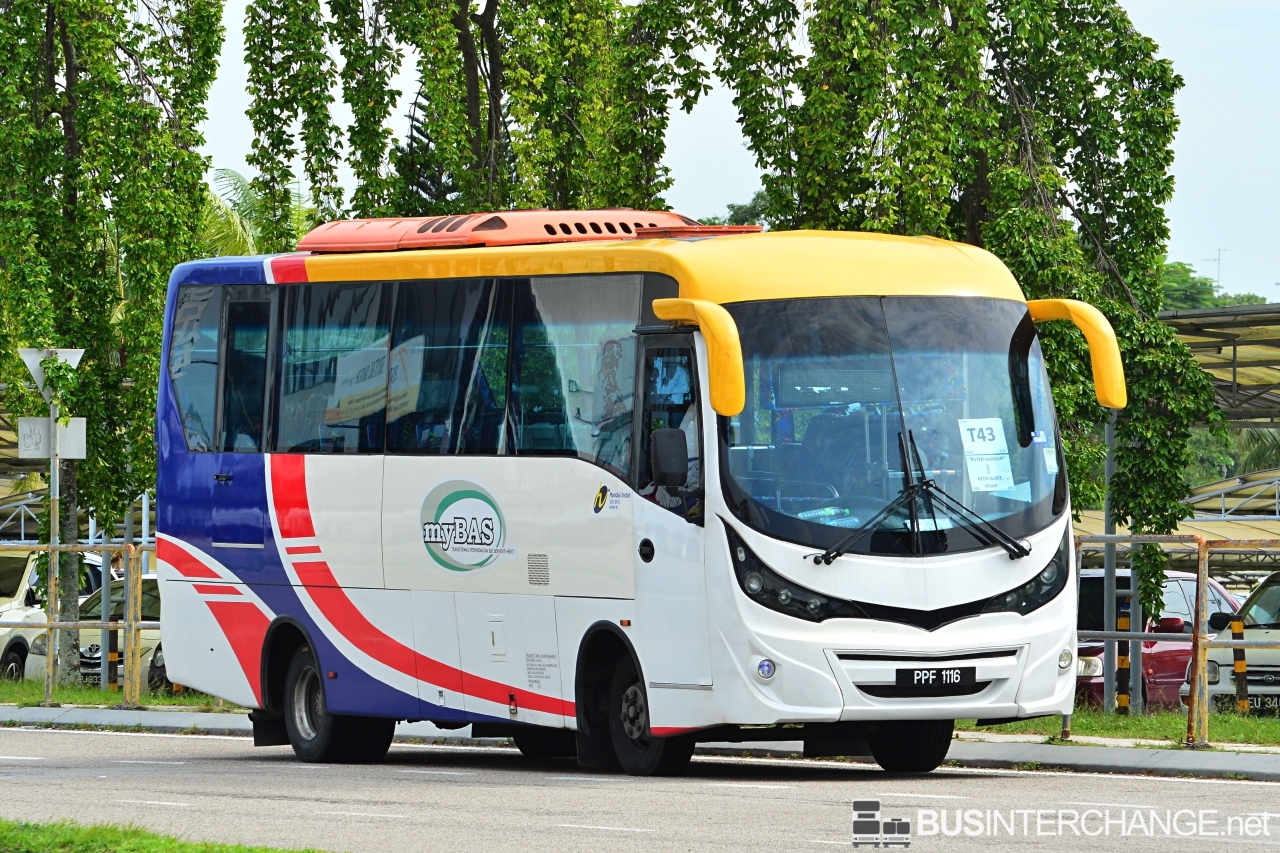 A Hino XZU720R (PPF1116) operating on Causeway Link bus service T43