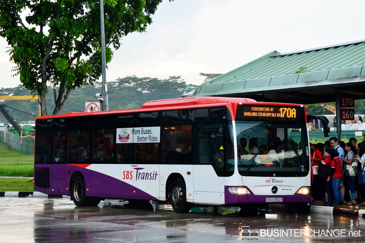 A Mercedes-Benz Citaro (SBS6352X ) operating on SBS Transit bus service 170A
