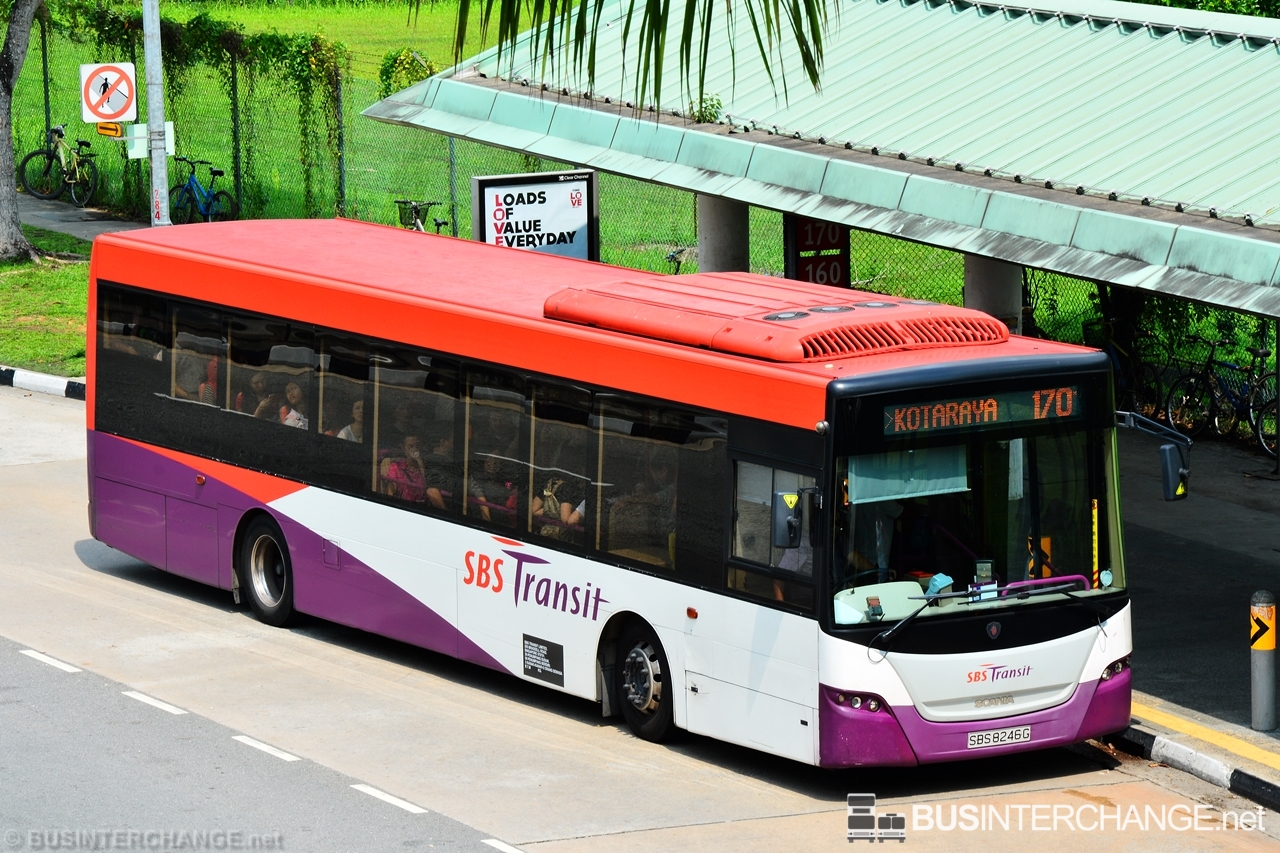 A Scania K230UB (SBS8246G) operating on SBS Transit bus service 170X