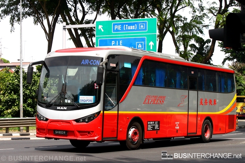 A MAN SU283F (A91) (SH800R) operating on Singapore-Johore Express bus service SJE