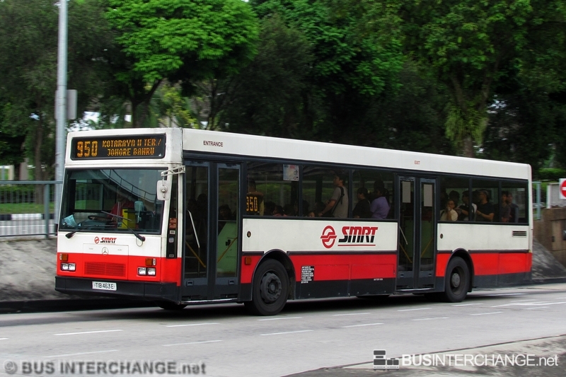 A Mercedes-Benz O405 (TIB463E) operating on SMRT Buses bus service 950
