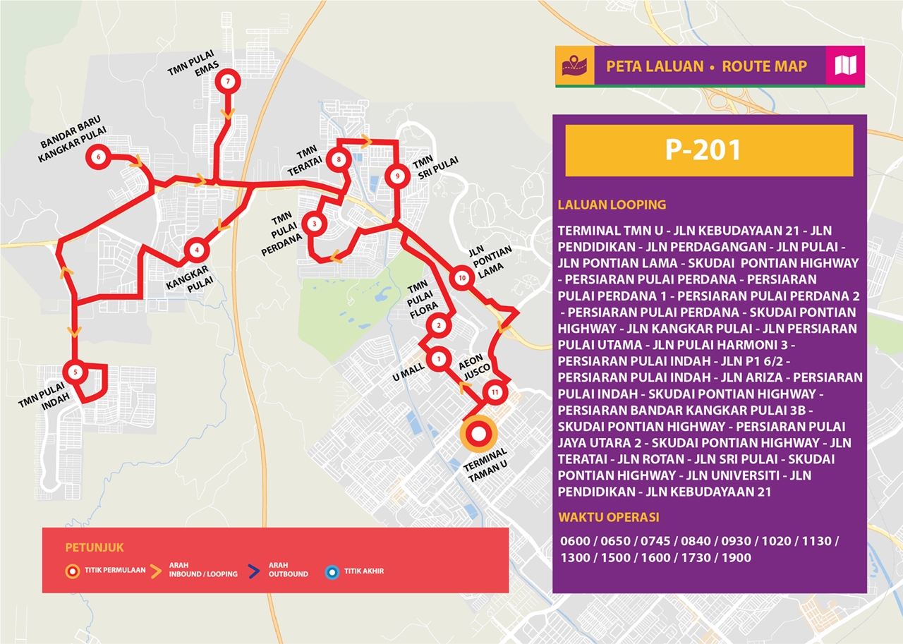Map for Bas Muafakat Johor P201, effective from 1 January 2018. Map for Bas Muafakat Johor P201, effective from 1 January 2018.