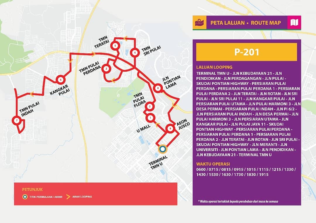 Bas Muafakat Johor P201 route map effective from 1 November 2018. Bas Muafakat Johor P201 route map effective from 1 November 2018.