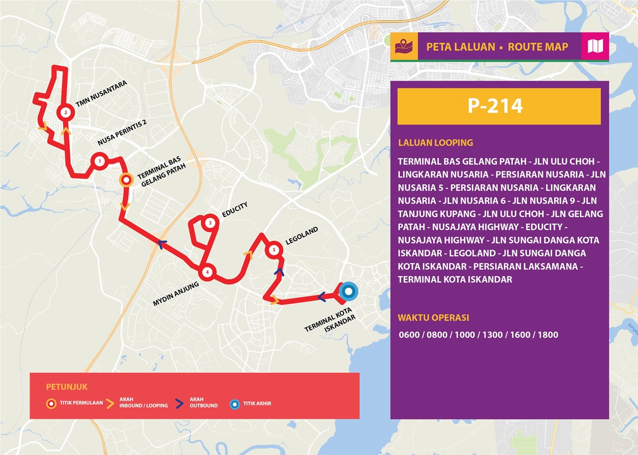Map for Bas Muafakat Johor P214, effective from 1 January 2018. Map for Bas Muafakat Johor P214, effective from 1 January 2018.
