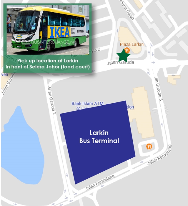 Boarding Location for IKEA Tebrau shuttle bus at Larkin Boarding Location for IKEA Tebrau shuttle bus at Larkin