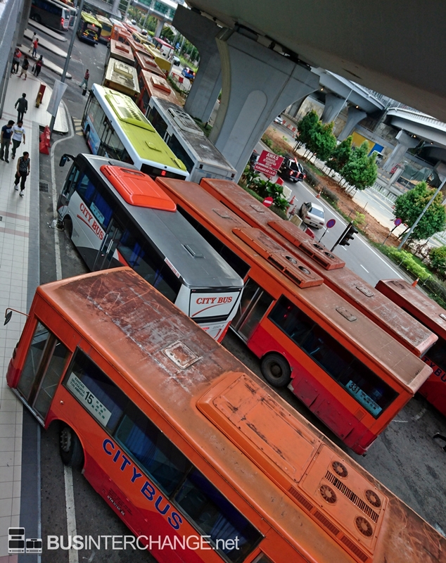 Buses waiting at JB Sentral Bus Terminal