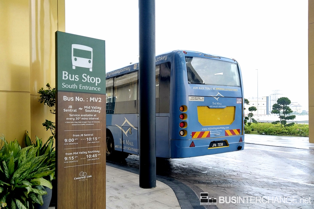 Causeway Link Bus MV2 new stopping location at Mid Valley Southkey South Entrance