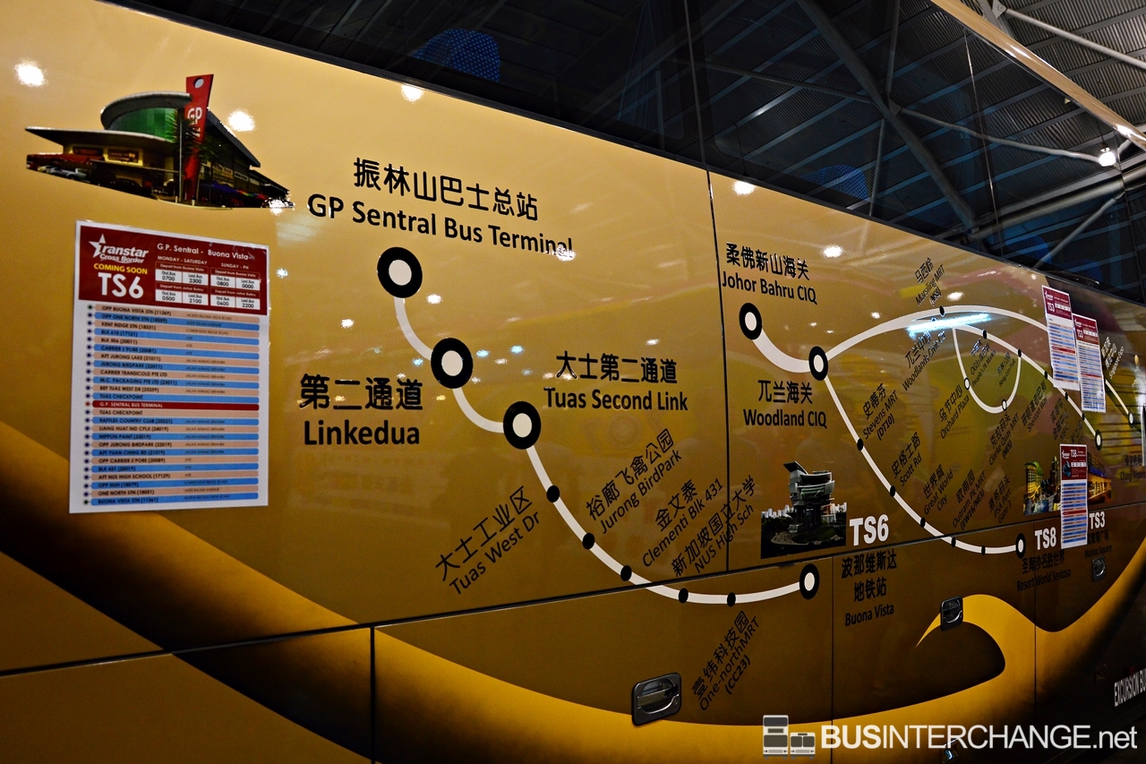 Cross-border bus network operated by Transtar Travel.