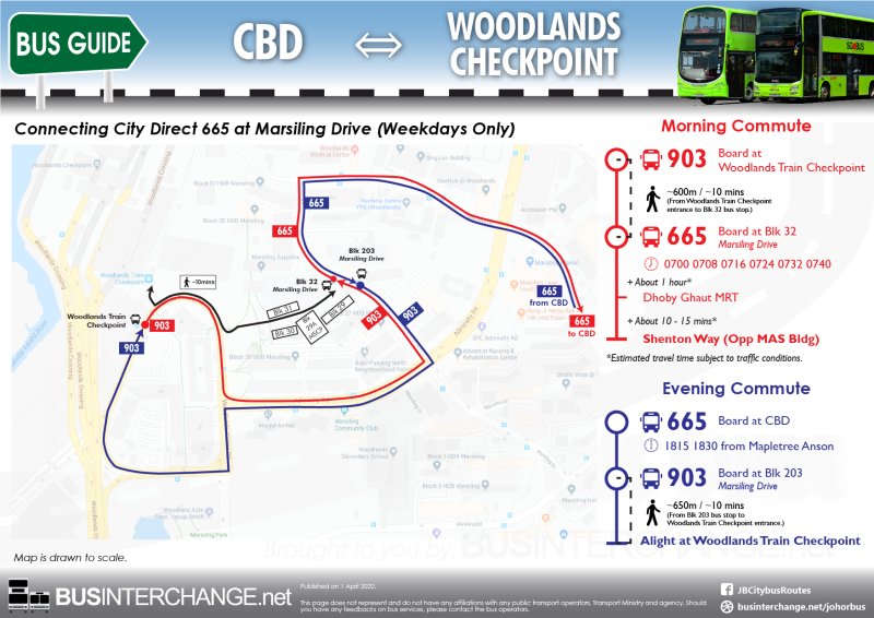 Connecting to City Direct 665 for express bus service to Central Business District (CBD)